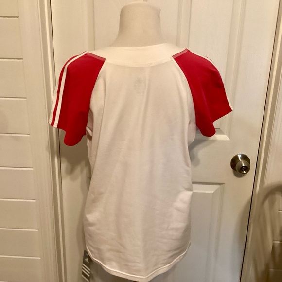 NWT Adidas Women's White and Pink Jersey Top - Picture 7 of 7